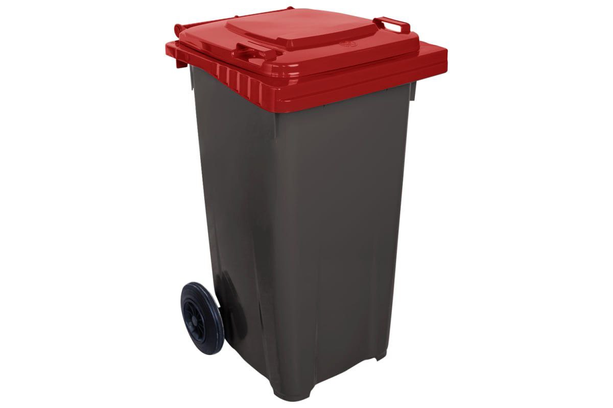 Контейнер BioSafe 240л сірий з червоною кришкою, БЛАНІДАС